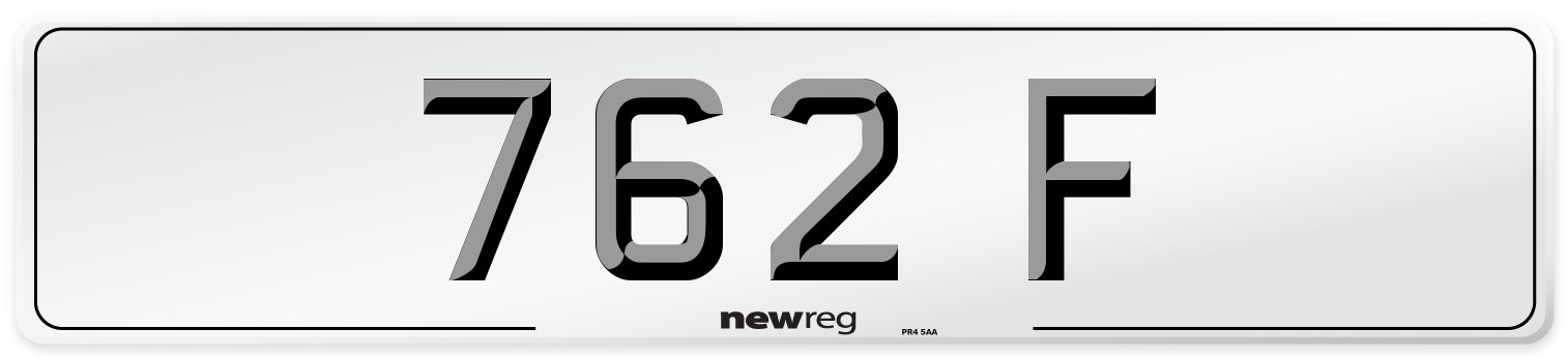 762 F Number Plate from New Reg